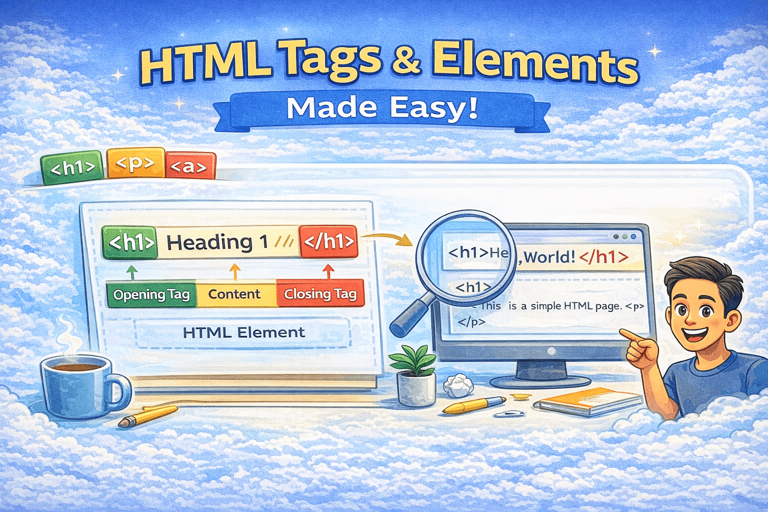 Understanding HTML Tags and Elements (Beginner-Friendly Guide)